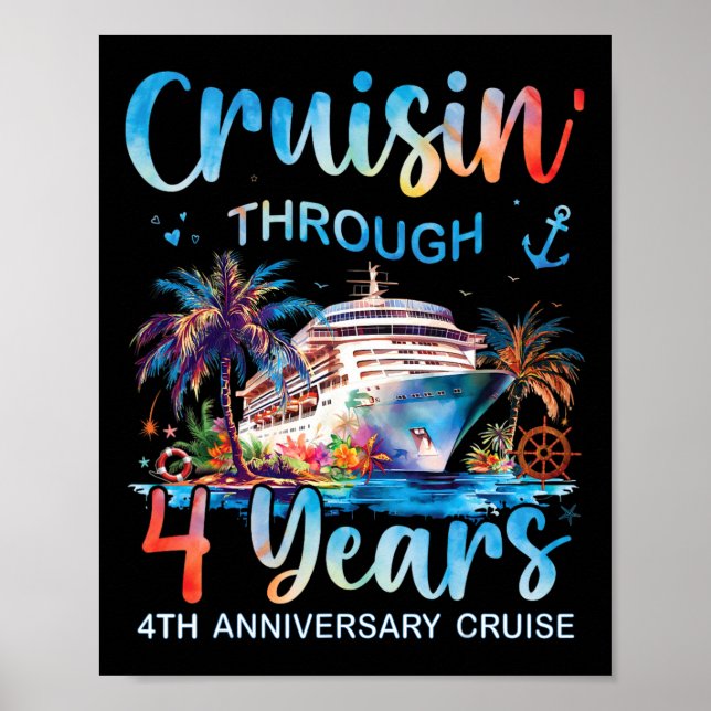 Segla genom 4 år 4-årsjubileumskryssning Tri Poster (Framsidan)
