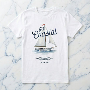 Segla Grafisk Vit T-Shirt för Kusten