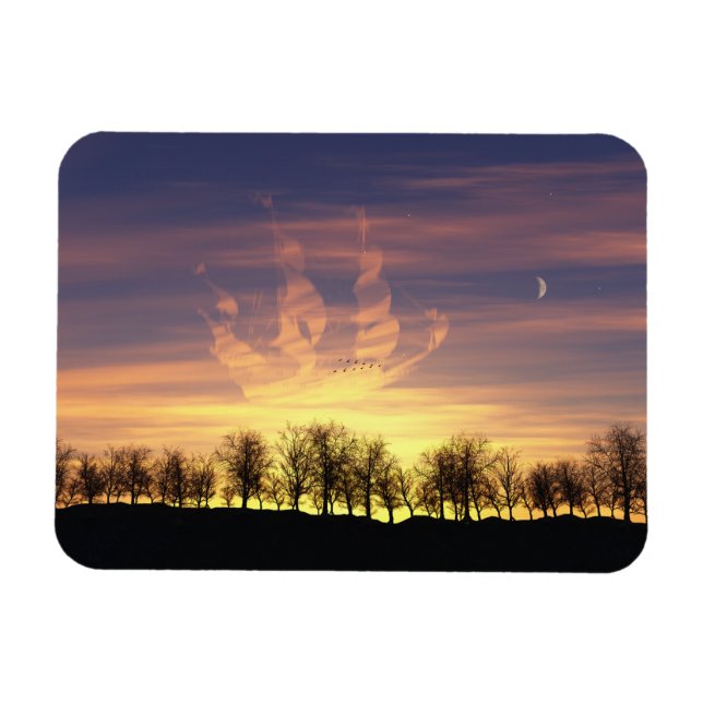 Segla i den flexibla magneten vid Nattens Himlar Magnet (Horisontell)