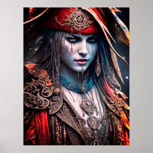 Segla i emotion med vår Pirat-flicka Poster