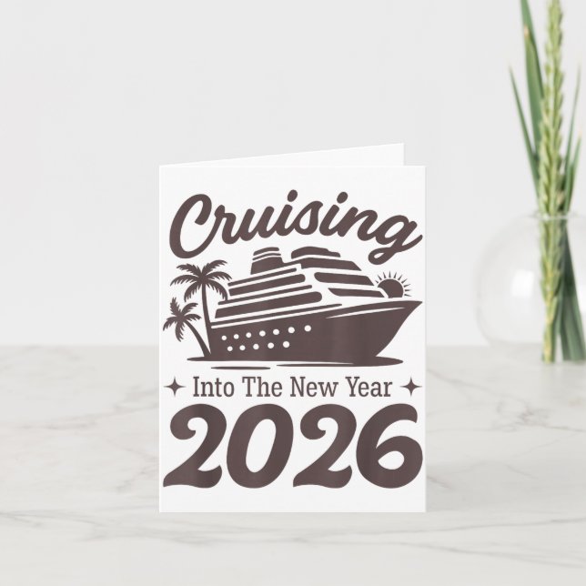 Segla in i det nya året 2026 kryssningsresa  kort (Framsida)