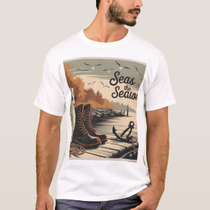 Segla In Säsongen Vintage Marin Höst Design T Shirt
