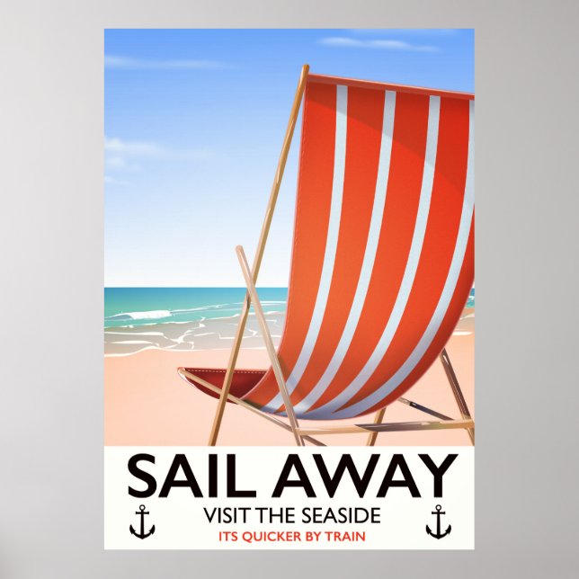Segla iväg vintage-resaaffisch poster (Framsidan)