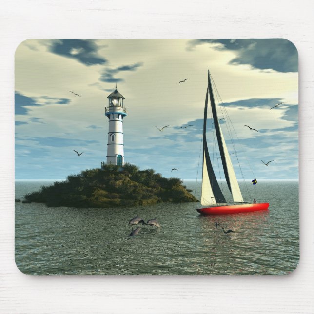 Segla med delfinmousepad musmatta (Framsidan)