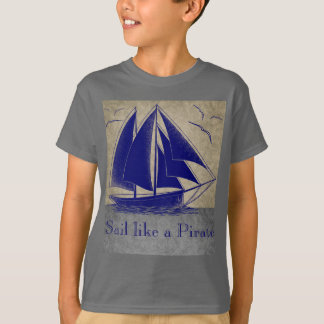 Segla något liknande en pirat, den nautiska tee shirt