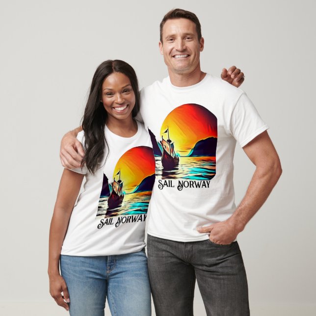 Segla Norge med Vikingaskepp T Shirt (Unisex)