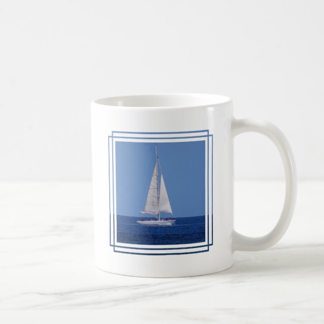 Segla på havblåtten kaffemugg (Höger)