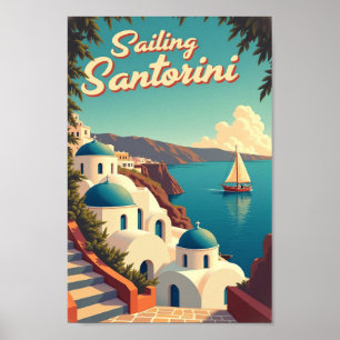 Segla Santorini – Retro Resemotiv – Poster