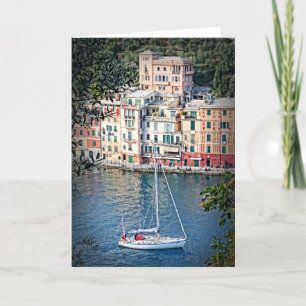 Segla till Portofino, Italia hälsningkort Kort
