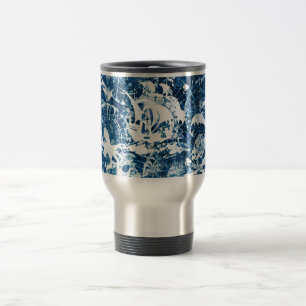 Segla travel mug för piratblåttbakgrund resemugg