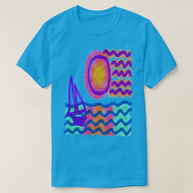 Seglande abstrakt konst att bära t shirt (Design framsida)