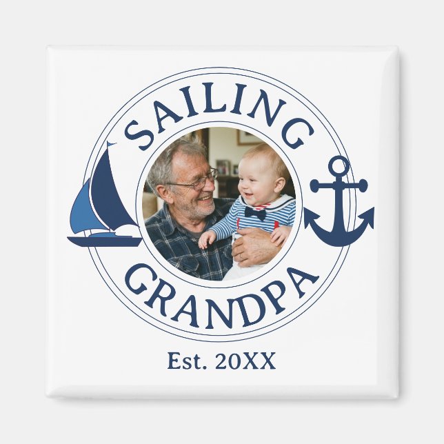 Seglande farfar År då det grundades Foto Magnet (Framsidan)