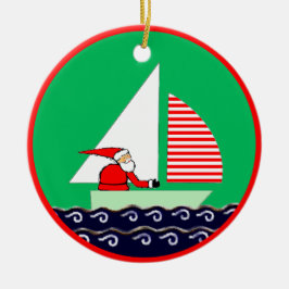 Seglande jul julgransprydnad keramik