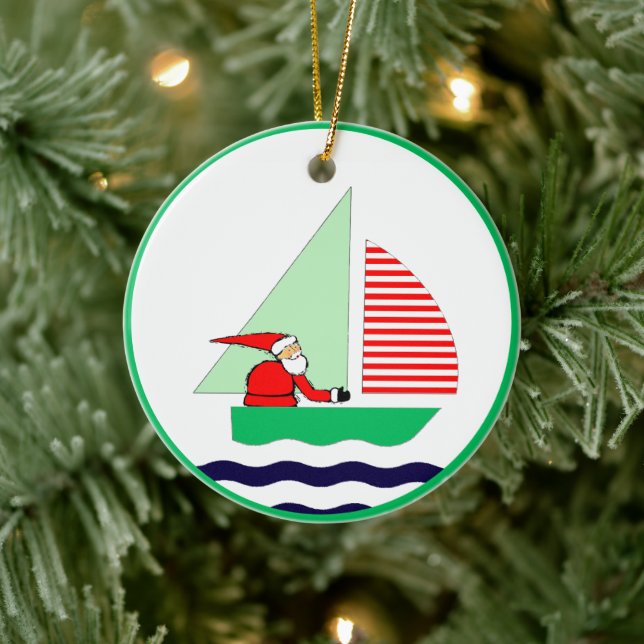 Seglande jul julgransprydnad keramik (Träd)