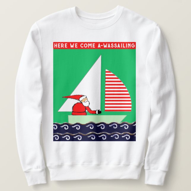 Seglande jul lång ärmad tröja (Design framsida)