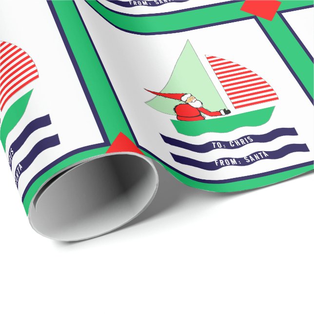 Seglande jul presentpapper (Rullad Hörn)
