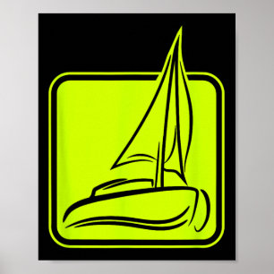 Seglande Logotyp Symbol Fyrkantig Segelbåt Fartyg Poster