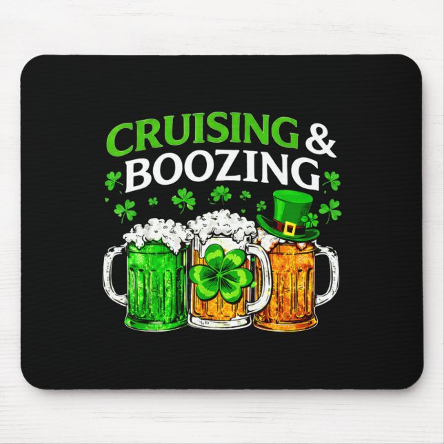 Seglande supande irländskt drickande st patricks d musmatta (Framsidan)