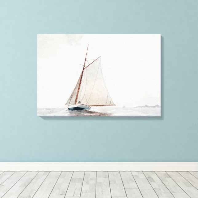 Seglar bort från Gloucester | Winslow Homer Canvastryck (Insitu (trägolv))