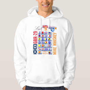 Seglar den nautiska flaggor Storbritannien för Sweatshirt Med Luva