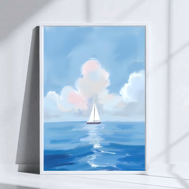 Seglar i Blått | Kustsegelbåt Havsmålning Poster (Skapare uppladdad)