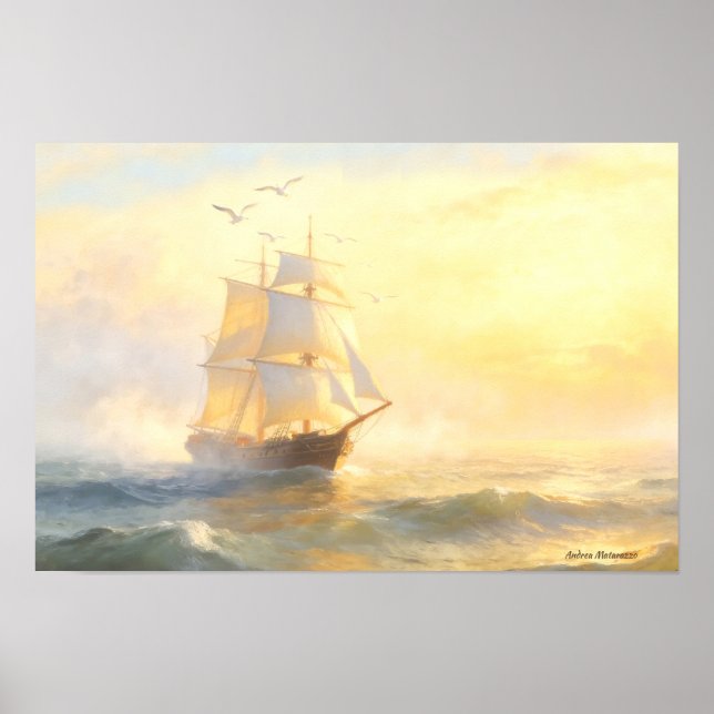 Seglar in i den gyllene dimman poster (Framsidan)