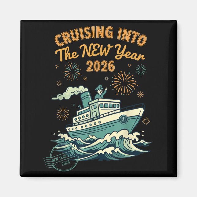 Seglar in i det nya året 2026 äventyr magnet (Framsidan)