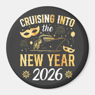 Seglar in i det nya året 2026 Cirkel Magnet