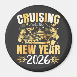 Seglar in i det nya året 2026 Cirkel Magnet