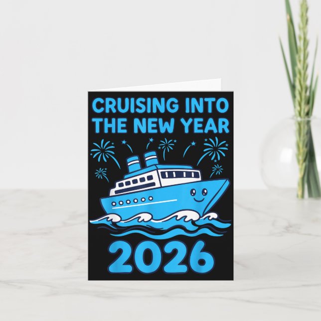 Seglar in i det nya året 2026 firande  kort (Framsida)