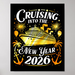 Seglar in i det nya året 2026 Gott nytt år Fam Poster