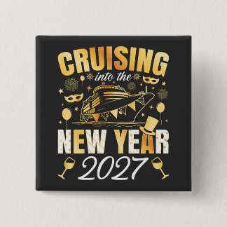 Seglar in i det nya året 2027 fyrkantig knapp