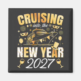 Seglar in i det nya året 2027 fyrkantig magnet