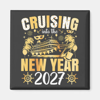 Seglar in i det nya året 2027 fyrkantig magnet
