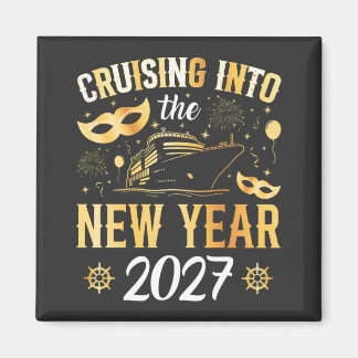 Seglar in i det nya året 2027 fyrkantig magnet