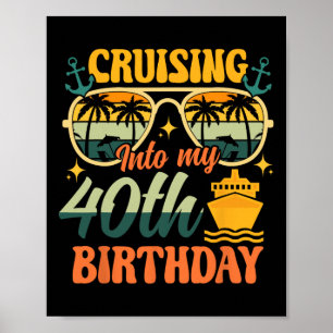Seglar in i min 40-årsdag 40 år gammal kryssning poster