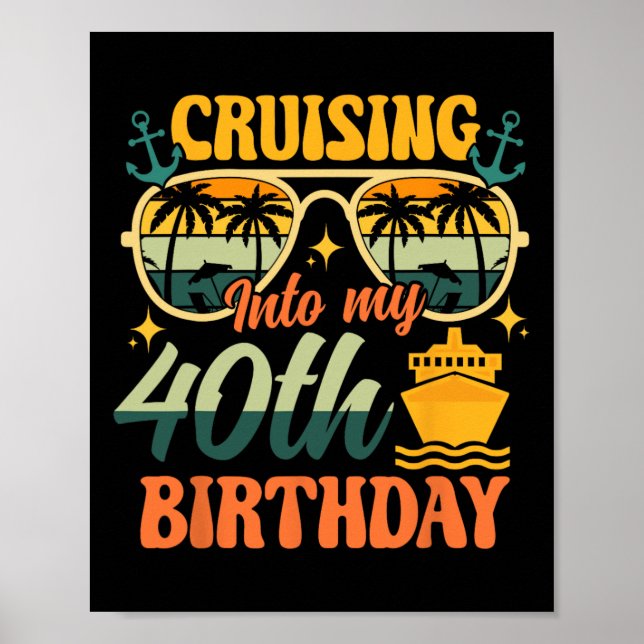 Seglar in i min 40-årsdag 40 år gammal kryssning poster (Framsidan)