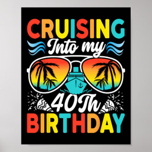 Seglar in i min 40-årsdag Familjekryssning 40 år Poster