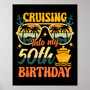 Seglar in i min 50-årsdag 50 år gammal kryssning poster