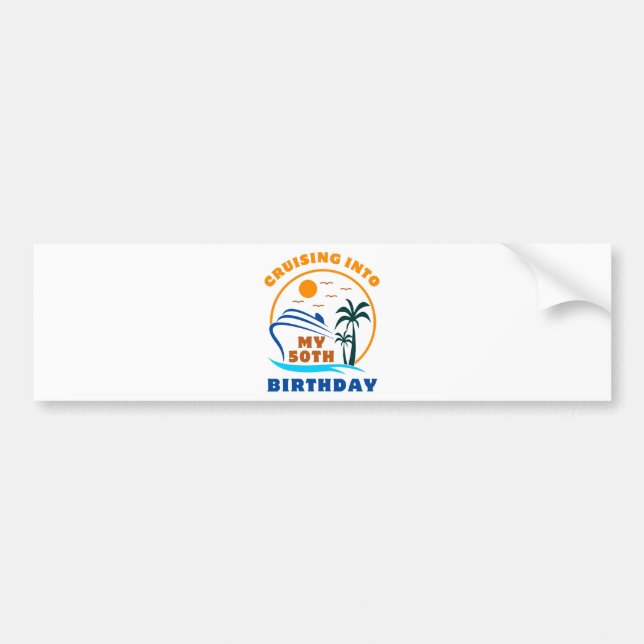 Seglar in i min 50-årsdag båt bildekal (Framsidan)