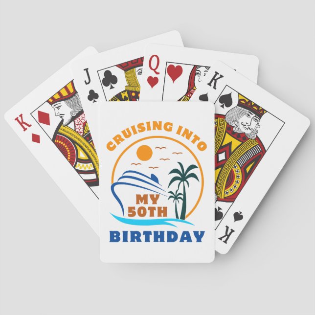 Seglar in i min 50-årsdag Båt Casinokort (Baksidan)