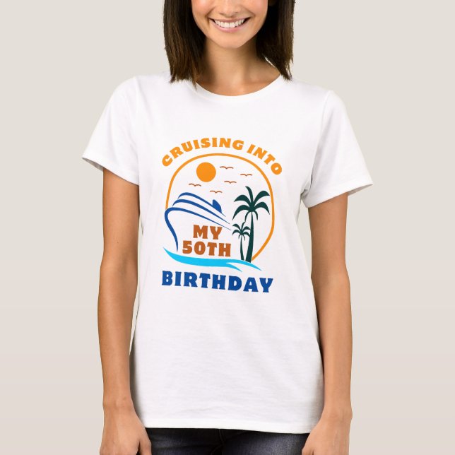 Seglar in i min 50-årsdag Båt T Shirt (Framsida)