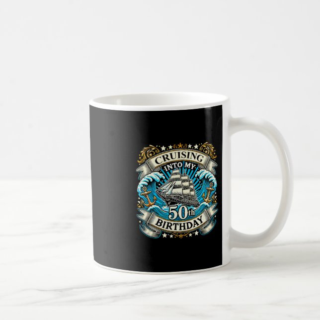 Seglar in i min 50-årsfödelsedagsresa  kaffemugg (Höger)