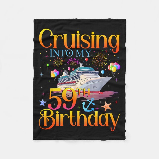 Seglar in i min 59-årsdag Kryssning 59 år gammal Fleecefilt (Framsidan)