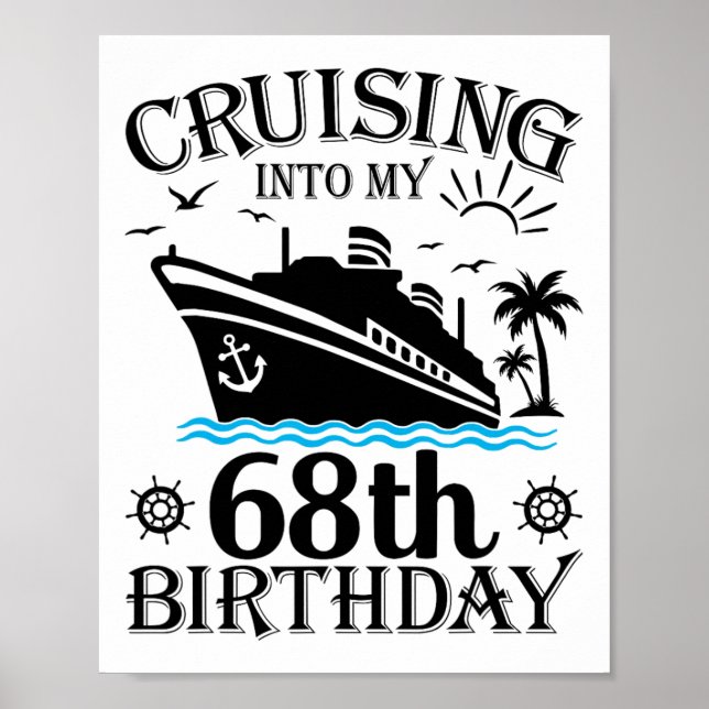 Seglar in i min 68-årsdag Kryssning 68 år gammal Poster (Framsidan)