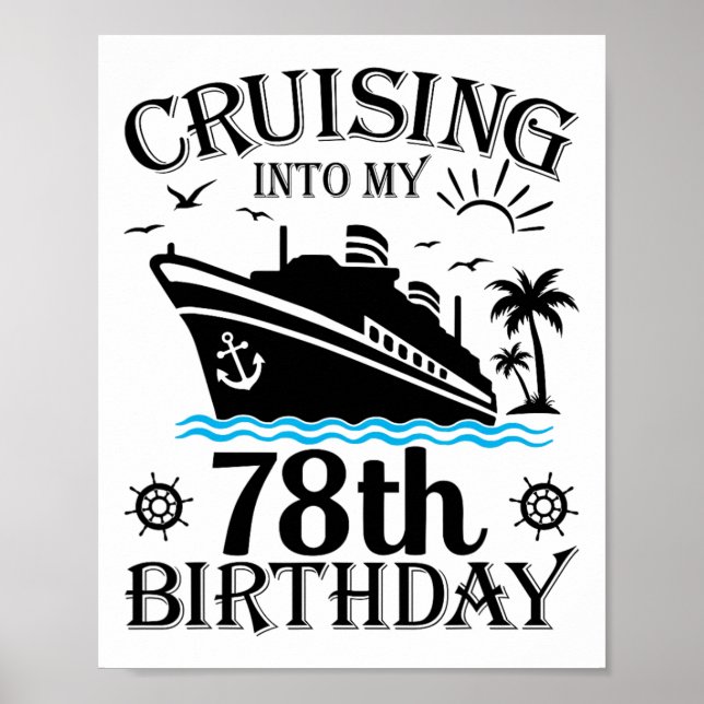Seglar in i min 78-årsdag Kryssning 78 år gammal Poster (Framsidan)