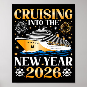Seglar in in det nya året 2026 Gott nytt år Fam Poster