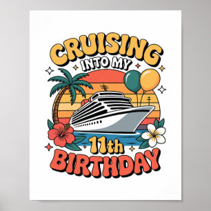 Seglar in på min 11-årsdag 11 år gammal kryssning poster