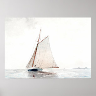 Seglar utanför Gloucester av Winslow Homer Poster