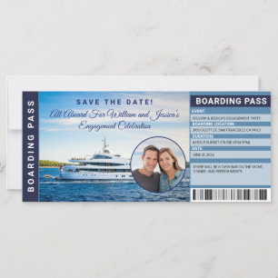 Seglarbröllopsfest inbjudan Boarding Pass